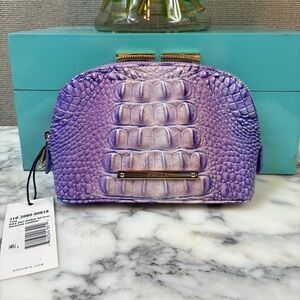 Brahmin Purple Very Peri Ombre All Over Croc Embossed Tina Cosmetic Case NWT